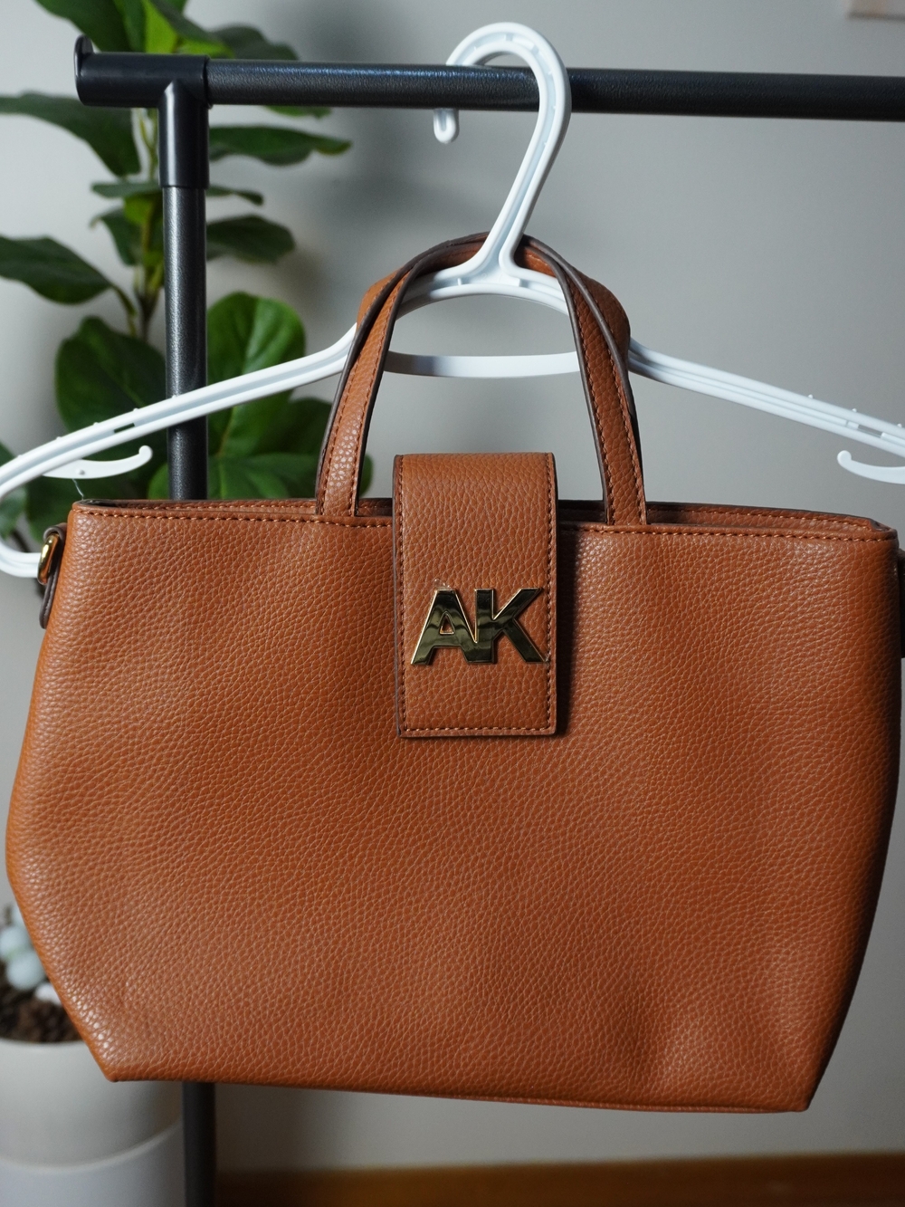 Tan Leather Top-Handle Tote